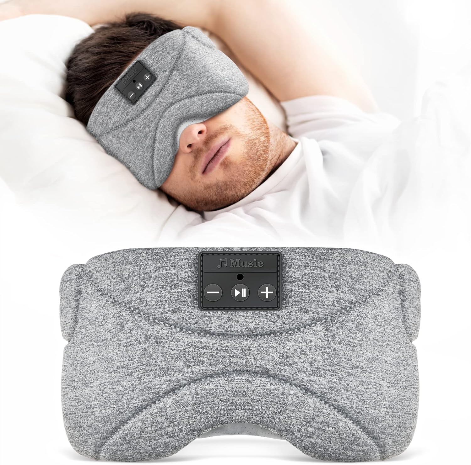 Bluetooth Sleep Mask Headphone with White Noise Blackout Light Ice-Feeling Extra Soft Modal Lining Sleep Eye Mask Ultra-Thin Sleeping Headphones